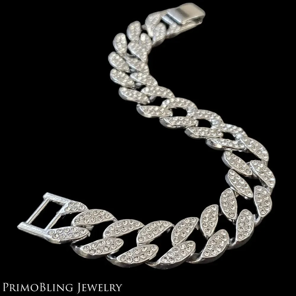 Iced out Hip Hop Cuban Link Bracelet